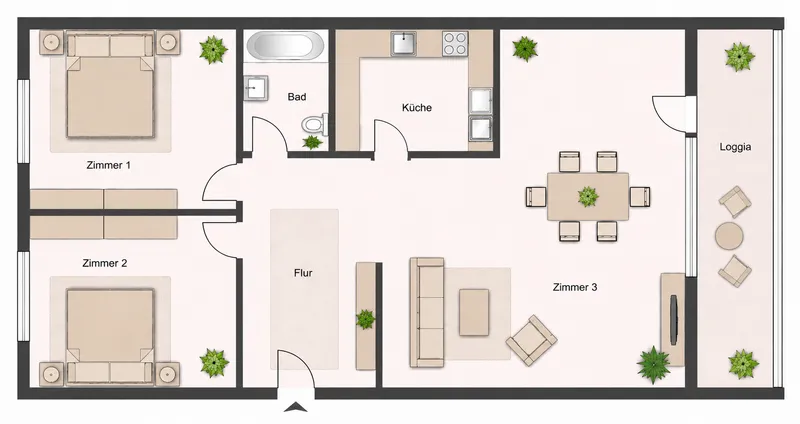 Stilvoll modernisiert – Attraktive 3-Zimmer-Wohnung mit Balkon & moderner Einbauküche! — photo 1